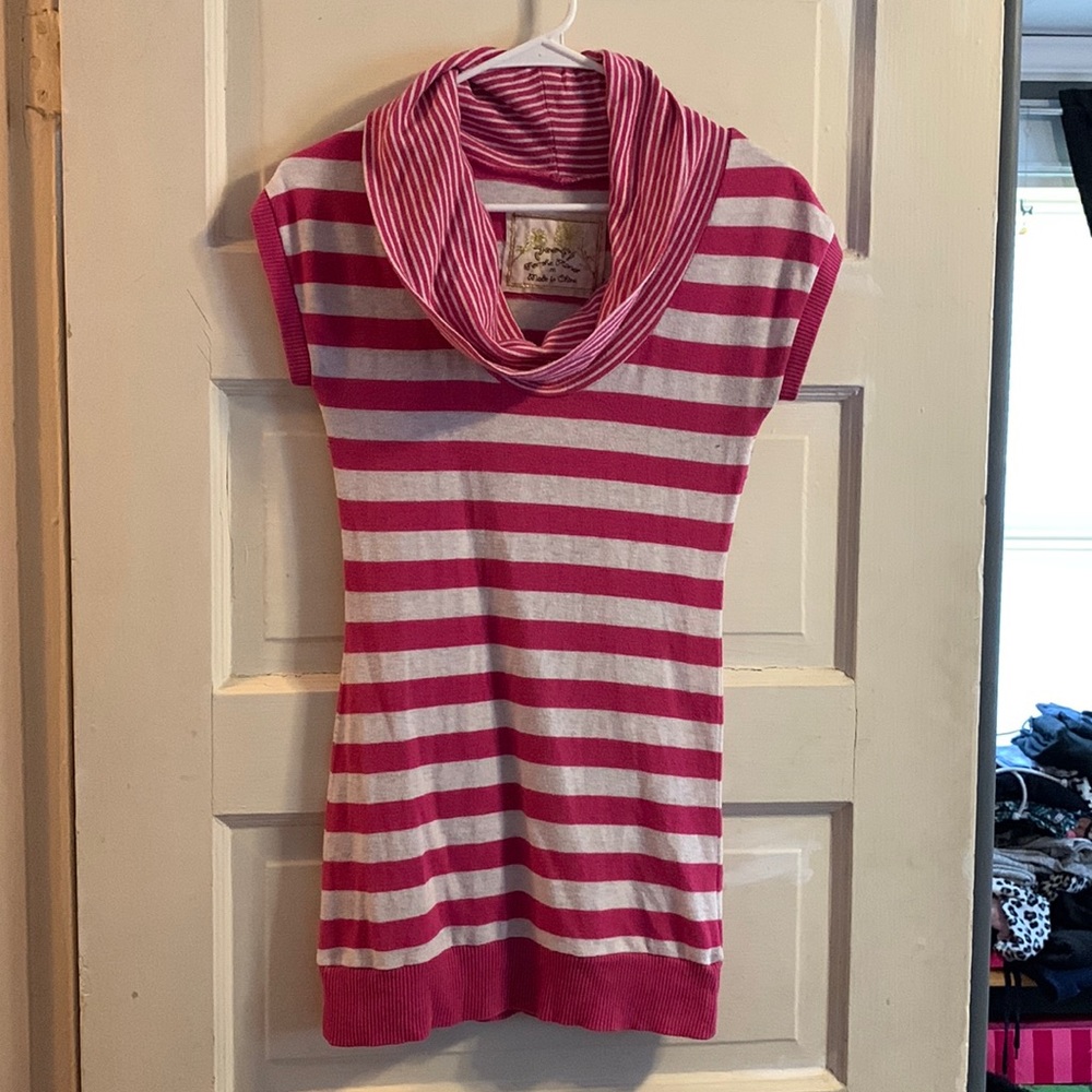 Pink and White Striped Top